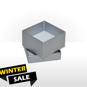 Misty Silver Two Piece Card Ring Box