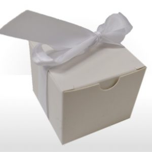Small White Gift Box with Ribbon
