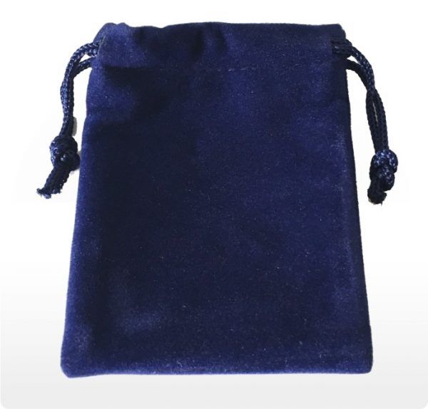 Small Blue Double Flocked Pouch