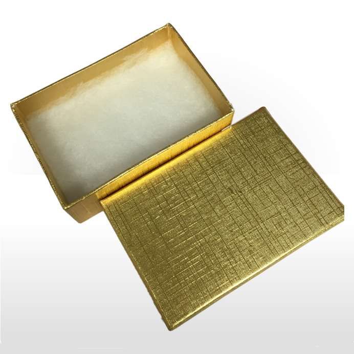 thumbnail image 2 of 100 Gold Foil Cotton Filled Jewelry Gift Boxes – 2-1/8 X 1-5/8 X 3/4 – Gems On Display 2 of 3