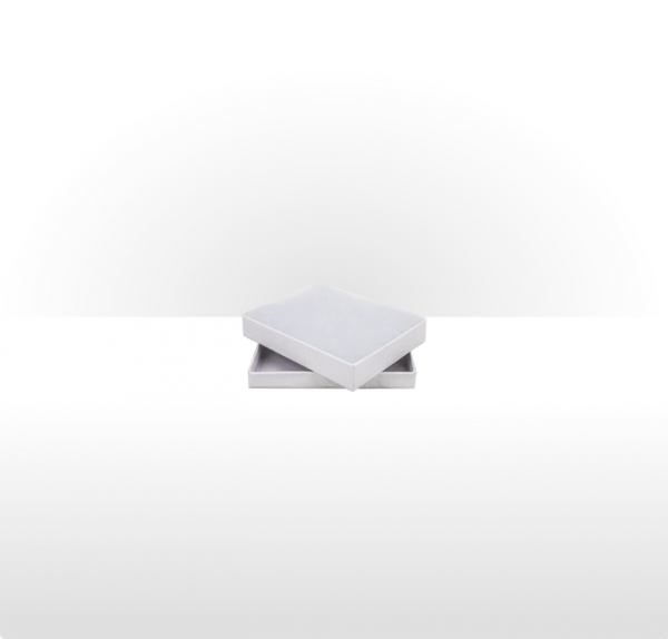 White Paper Covered Cotton Filled Gift Box