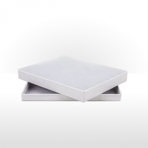 White Paper Covered Cotton Filled Gift Box