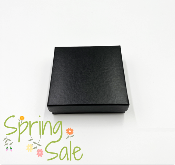 Black Paper Covered Cotton Filled Gift Box 92 x 92 x 28mm