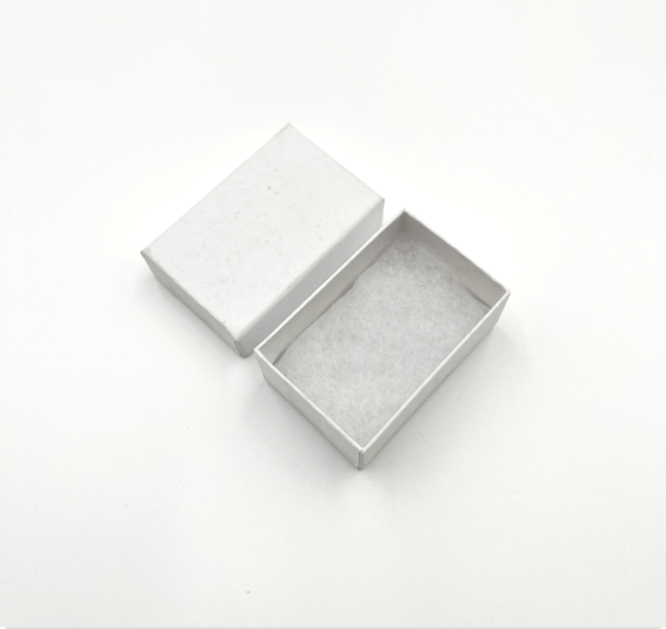 White Paper Covered Cotton Filled Gift Box 80 x 56 x 27mm