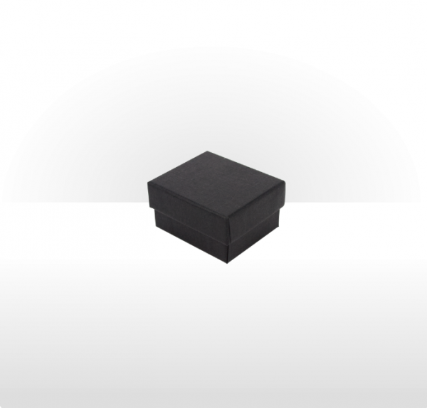 Black fine linen paper covered cardboard ring or earring box