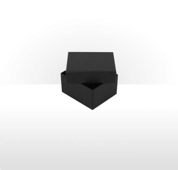 Black fine linen paper covered cardboard ring or earring box