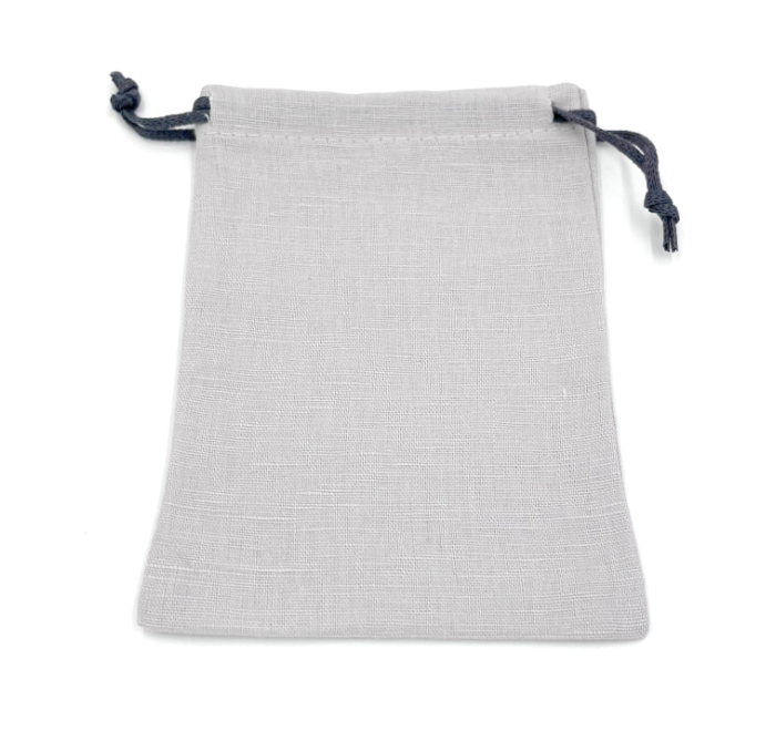 Medium Grey Linen Pouch - Stockpak