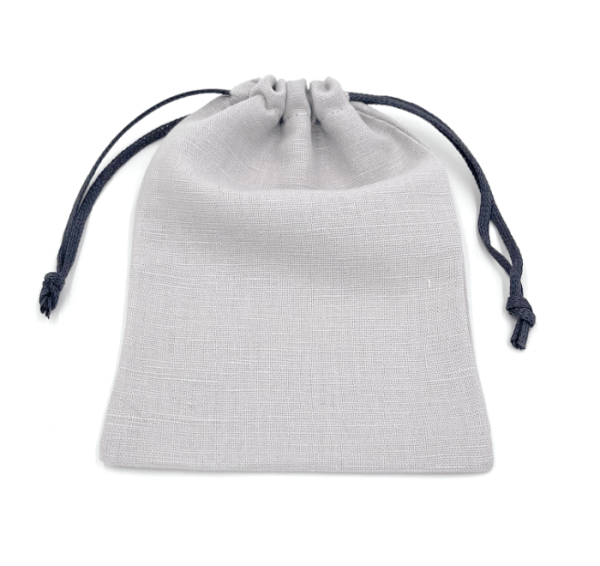 Medium Grey Linen Pouch