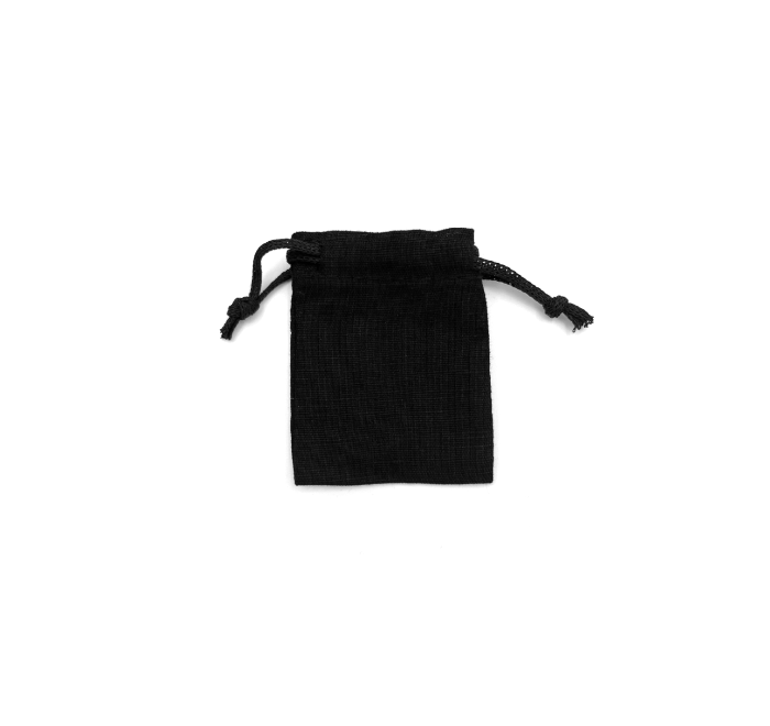 Extra Small Black Linen Pouch - Stockpak