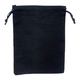 Large Black Linen Pouch