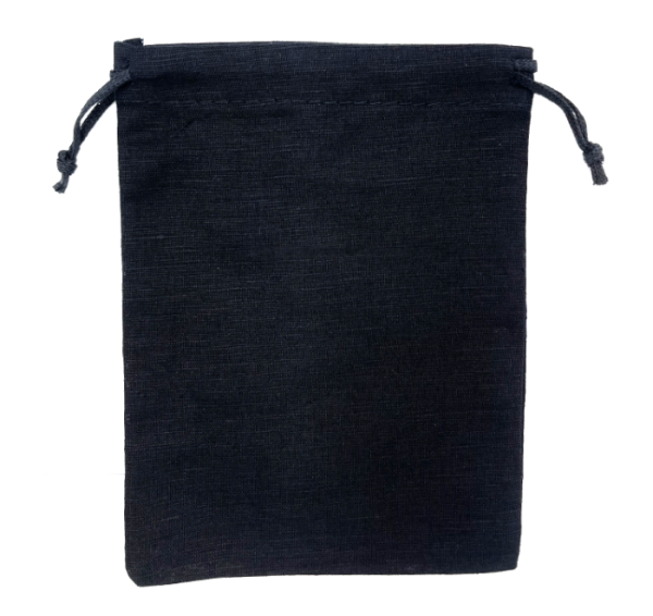 Large Black Linen Pouch - Stockpak