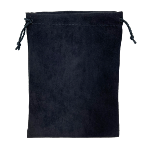 Large Black Recycled Suede Pouch